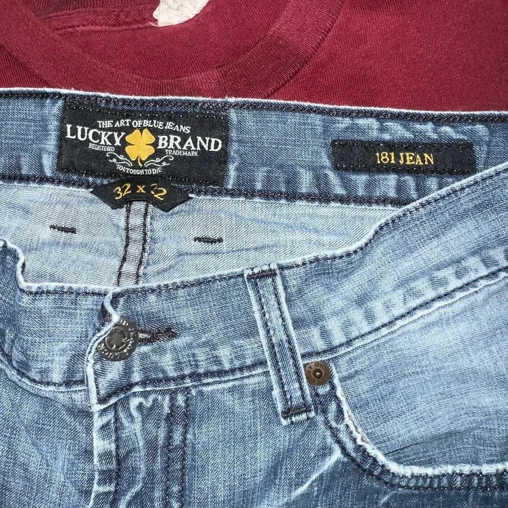 Y2K Lucky Brand Mens To Touch To Die Denim Blue Straight 181 Jeans Size 32x32